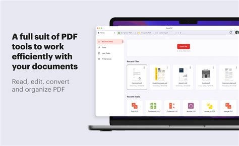 iLovePDF features for manage PDF files with advanced PDF tools.